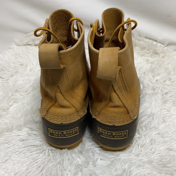Bean By LL Bean Mens Waterproof Leather Duck Boots Tan Brown Size 9 M. - Picture 3 of 7